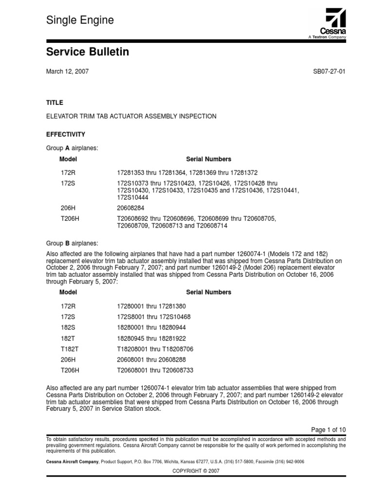 cessna service bulletins free download cessna service bulletins free download