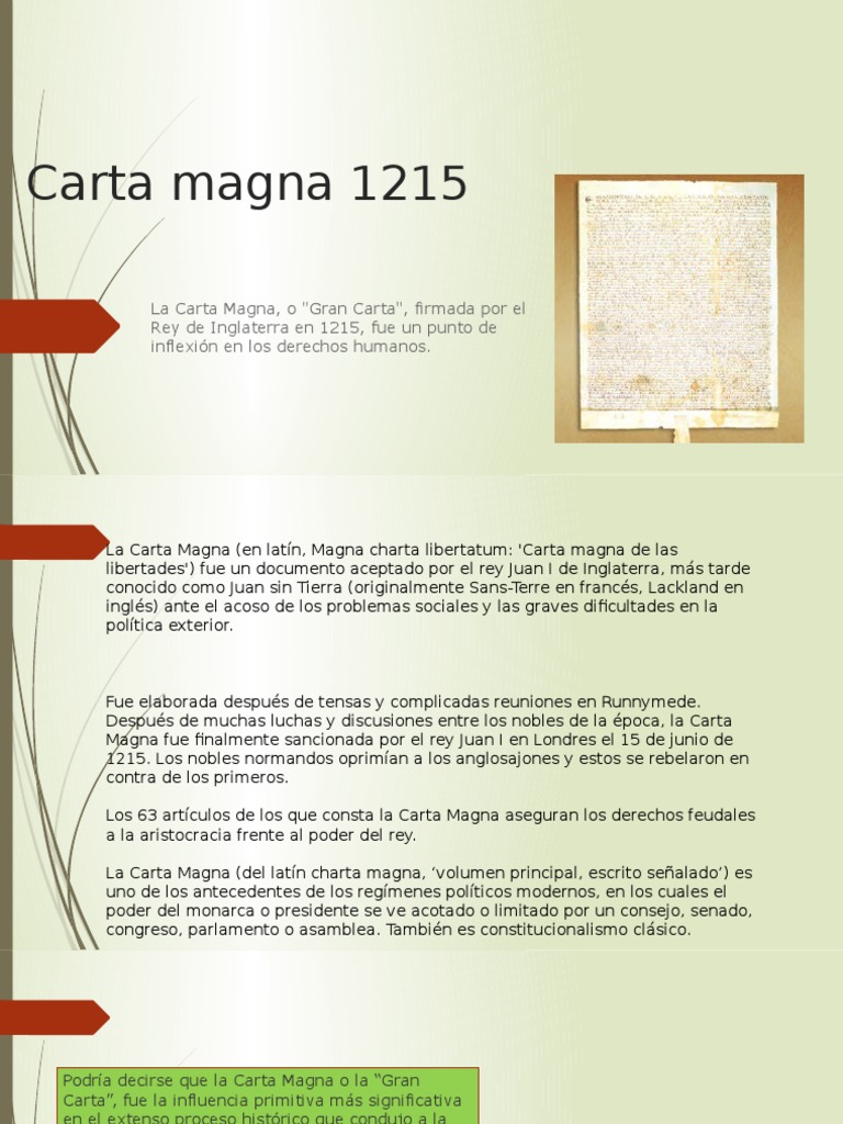 Carta Magna 1215 Carta Magna Formas de gobierno