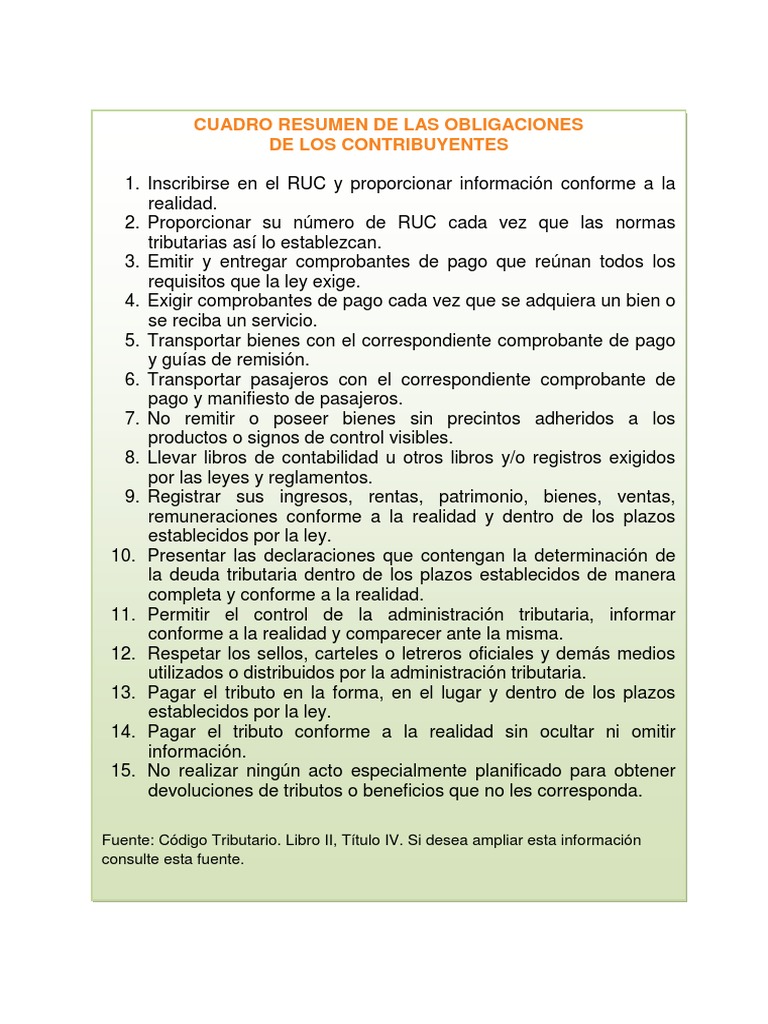 Derechos y Obligaciones de Los Contribuyentes PDF | PDF | Gobierno ...