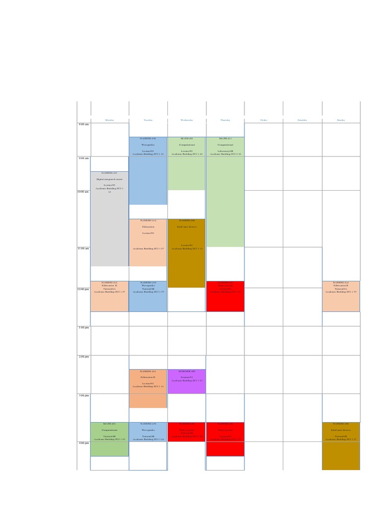 Monday Tuesday Wednesday Thursday Friday Saturday Sunday Pdf