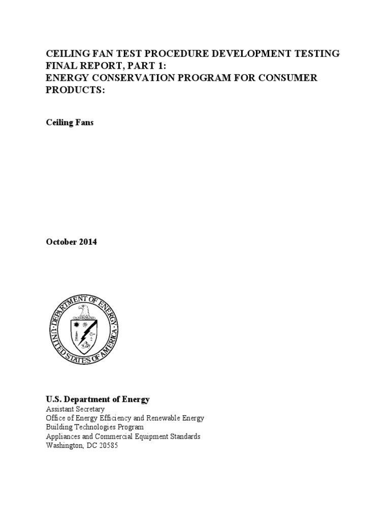 Ceiling Fan Test Procedure PDF Mechanical Fan Accuracy And Precision
