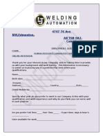 LJ Welding Automation Questionnaire.