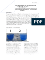 Determinación de La Fórmula de Un Compuesto de Coordinación de Cobre