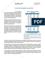 Informe Creación de Empresas Mayo 2016 Total Nacional y Regiones