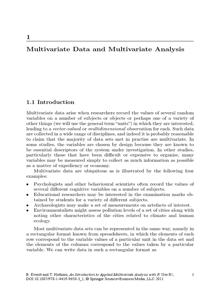 Multivariate Data and Multivariate Analysis | PDF | Correlation And ...