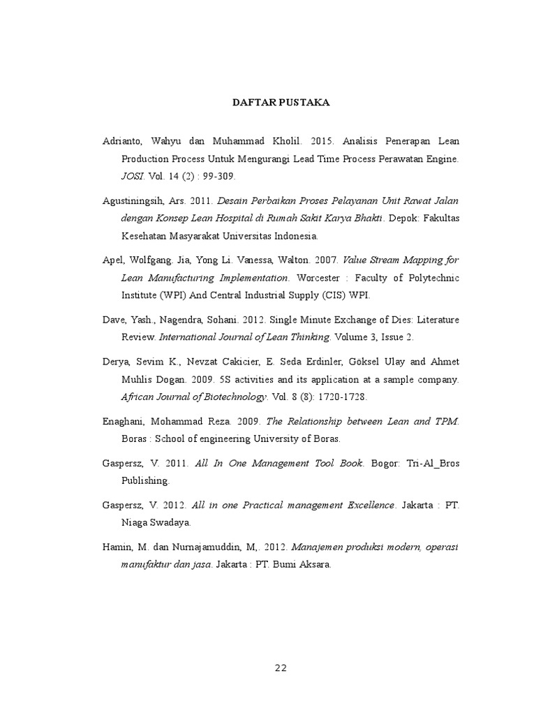 Makalah Daftar Pustaka PDF Quality Management