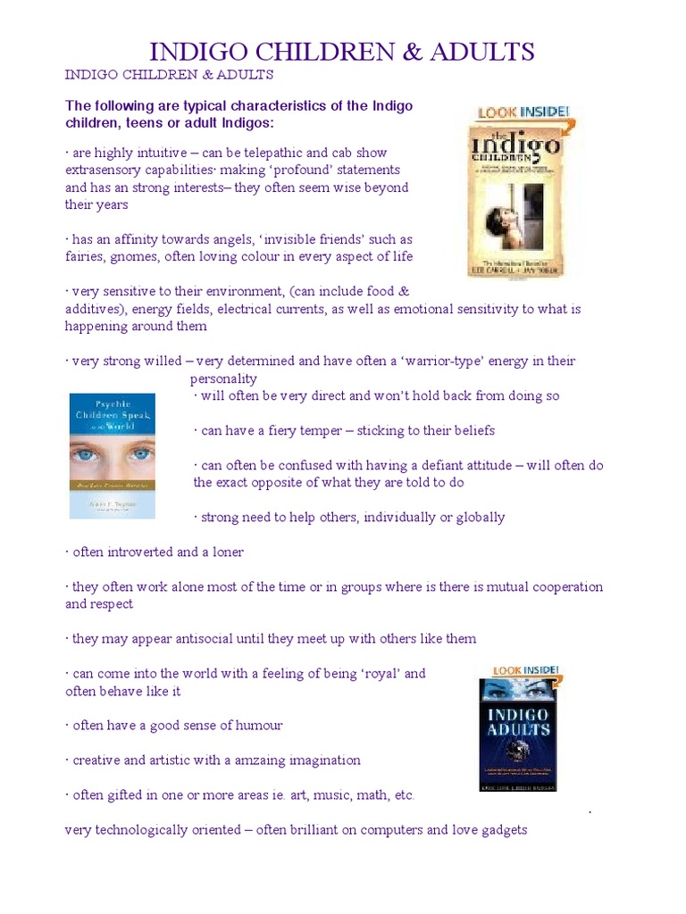 Indigo Children and Adult PDF | PDF | Free Will | Psychology