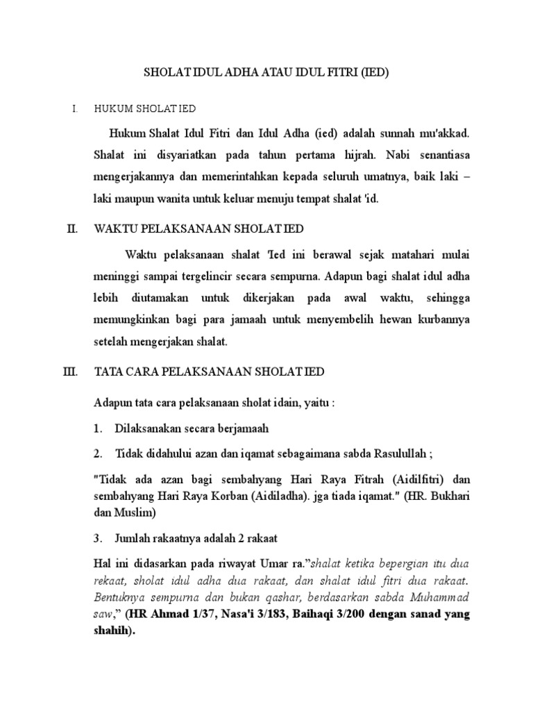 Gambar Tata Cara Shalat Idul Fitri - Menata Rapi