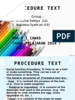 Procedure Text: Sma N 1 Cawas Tahun Pelajaran 2014 / 2015