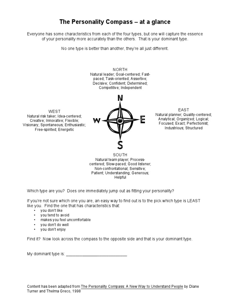 The Personality Compass | PDF | Leadership | Psychological Concepts