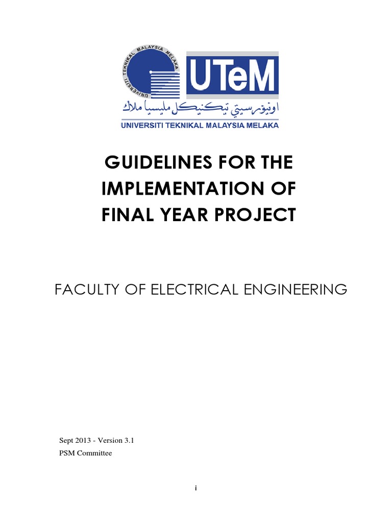 Guidelines For The Implementation of Final Year Project (Ver 3 1) | PDF ...