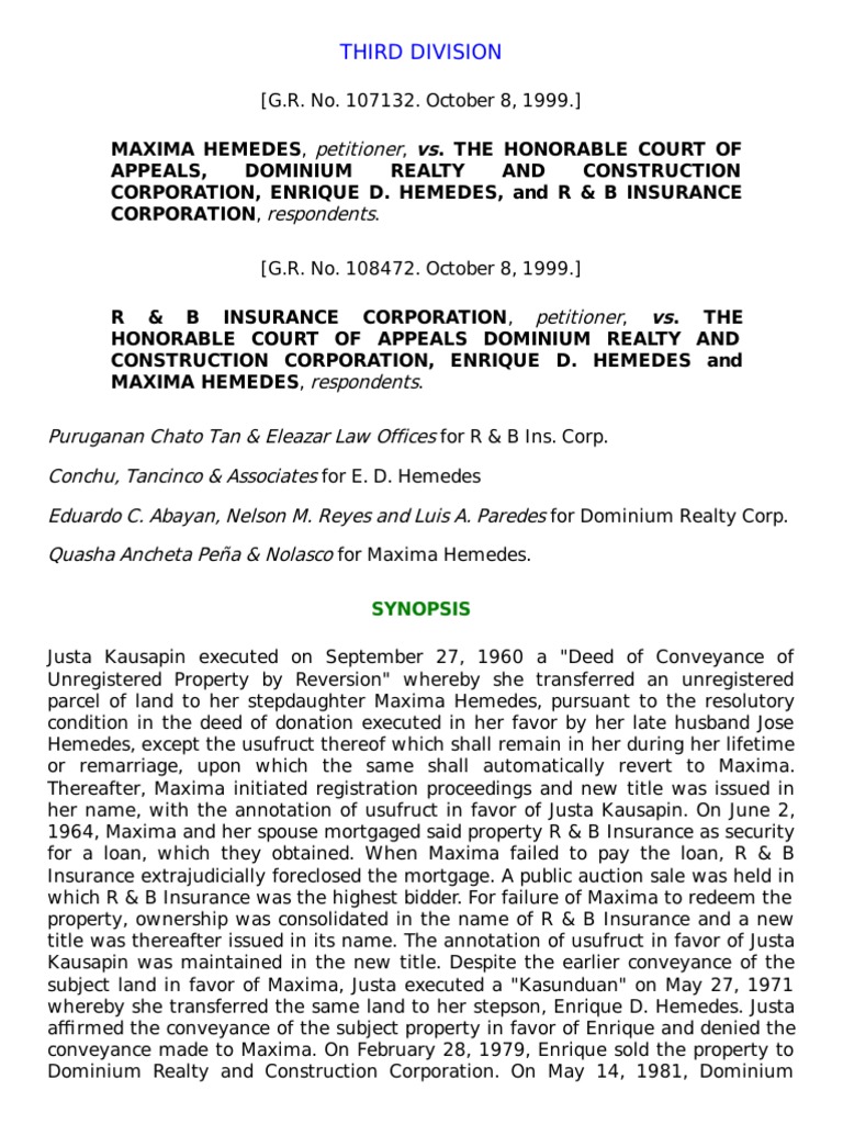 Hemedes v. CA | PDF | Mortgage Law | Deed