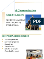 Informal Communication: Used by Leaders