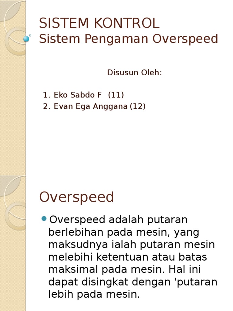 Proteksi Overspeed pada Mesin | PDF