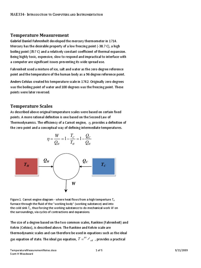 MAE 334 - Temp Measurement | PDF | Thermocouple | Temperature