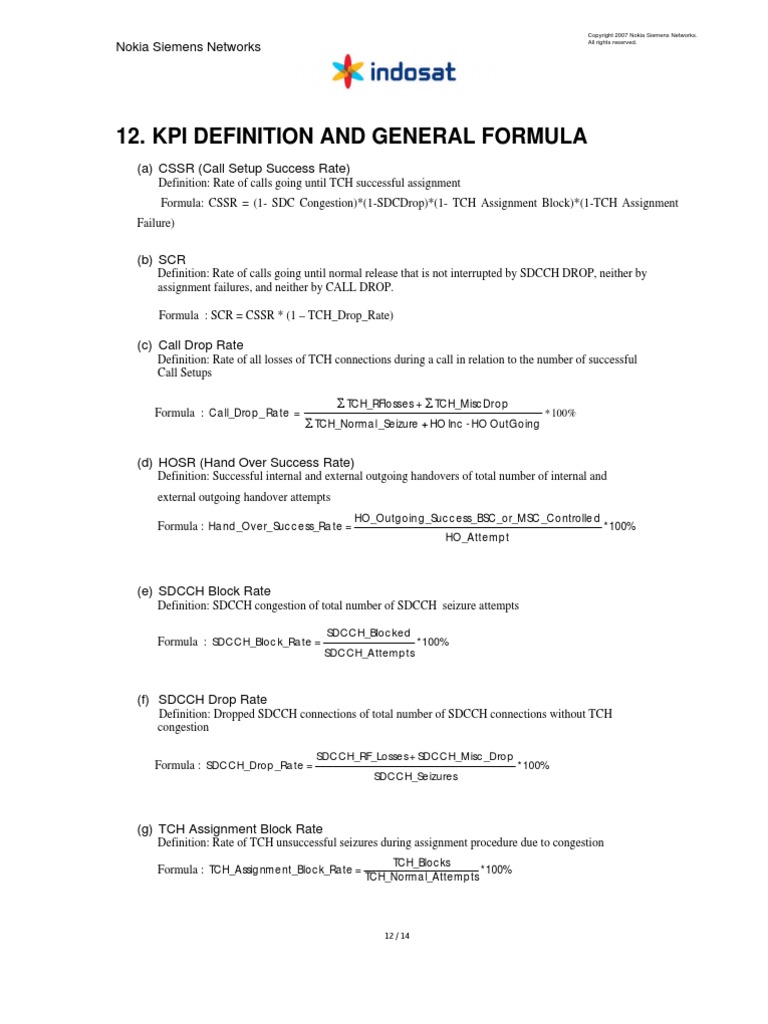KPI Formula | PDF | Networks | Performance Management