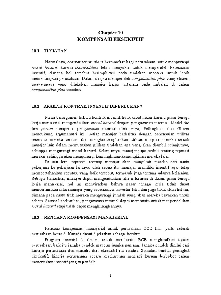 Resume Bab 10 Kompensasi Eksekutif