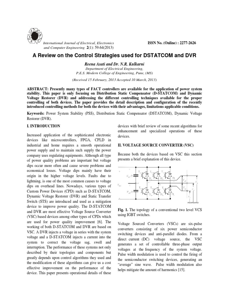 DSATcom REENA ASATI and Kulkarni PDF | PDF | Power Inverter | Control ...
