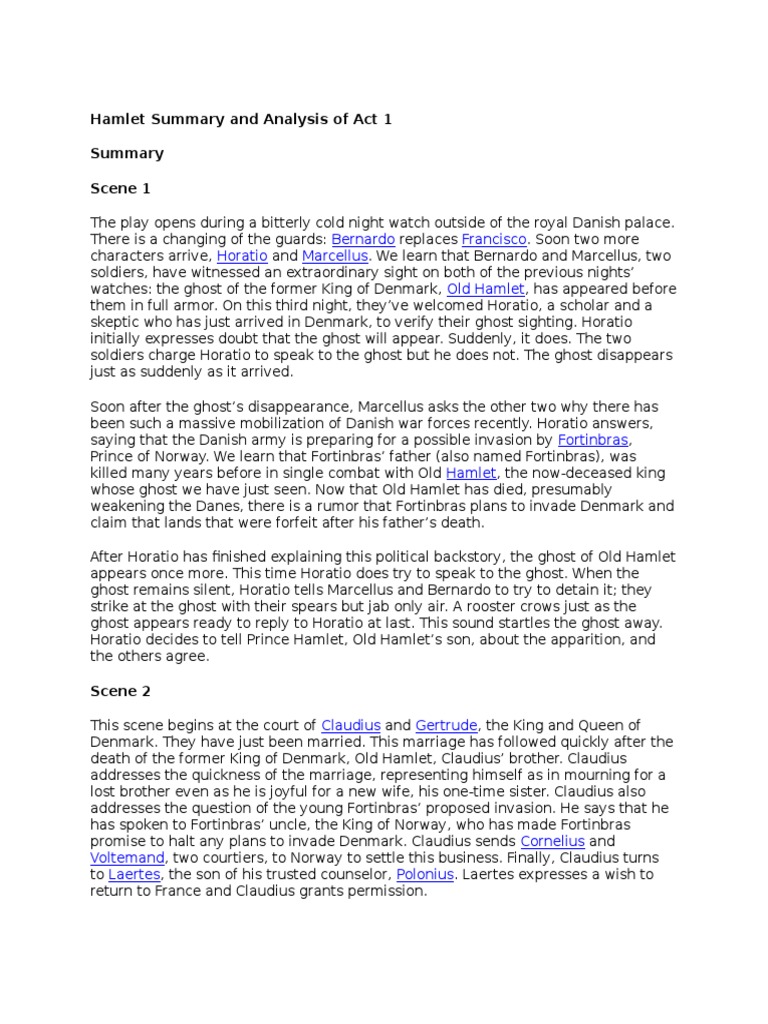 Hamlet summary and analysis of act 1 scene 1 bernardo francisco