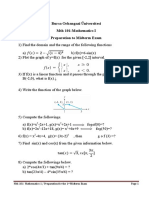 MTH 101-Mathematics 1 / Preparation For The 1 Midterm Exam