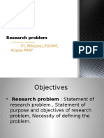 Research Problem: PT, MSC (Psy), PGDRM, Acspss Miap