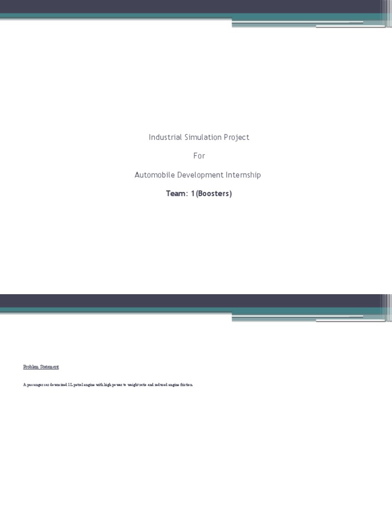 Industrial Simulation Project For Automobile Development Internship | PDF