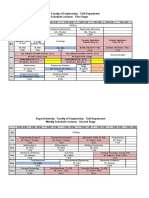 Koya University - Faculty of Engineering - Civil Department Weekly Schedule Lectures - First Stage