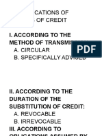 Classifications of Letters of Credit: I. According To The Method of Transmission