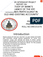 A Study of Bank’s Compliance of the Kyc Guidelines Particularly in Old and Existing Accounts