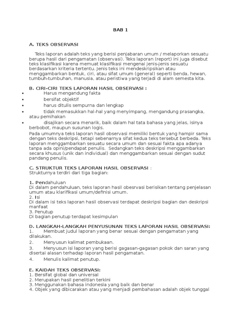 A Teks Observasi