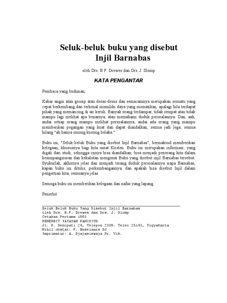 Isi kandungan injil barnabas pdf editor free