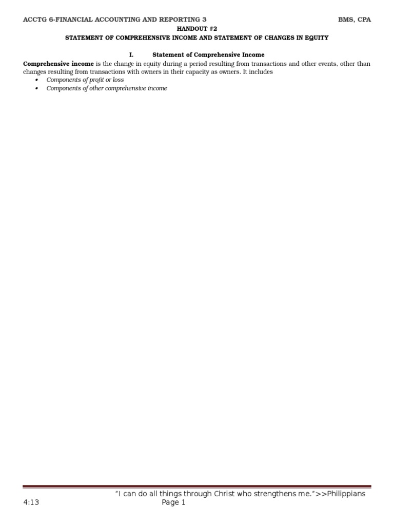 F3 02 SCI and SCE Handouts | PDF | Cost Of Goods Sold | Retained Earnings