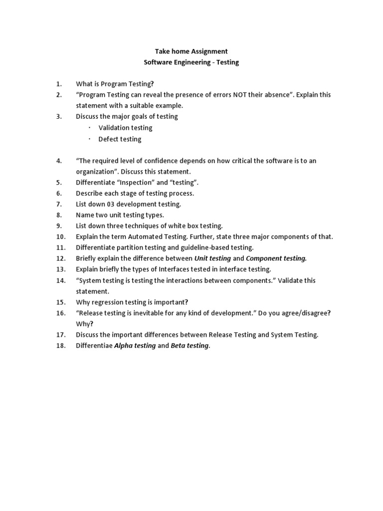 Software Testing Assignment Overview | PDF | Career & Growth | Computers