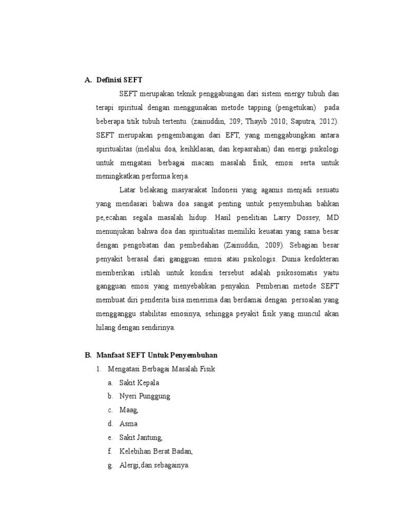 Metode SEFT untuk Penyembuhan Emosi | PDF | Pengembangan Diri