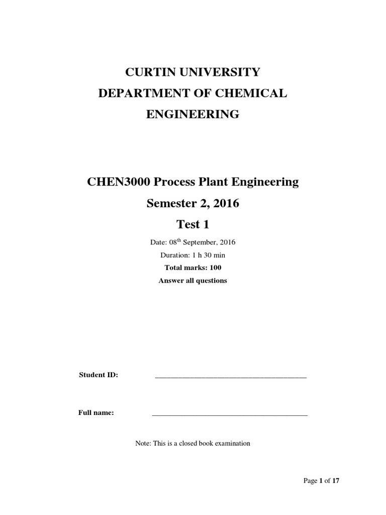 Process Plant Engineering Exam 2016 | PDF | Glycerol | Corrosion