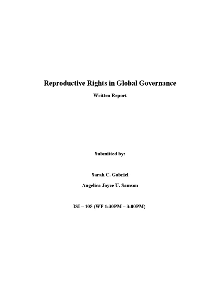 Reproductive Rights Paper | PDF | Convention On The Elimination Of All ...
