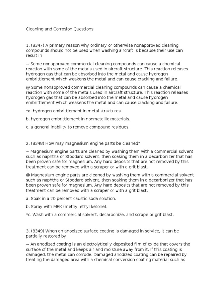 Aircraft Cleaning and Corrosion Guidelines | PDF | Corrosion | Anode