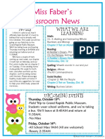 2016 Classroom Newsletter October 10