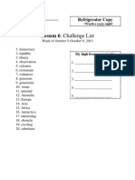 Spelling Lesson 6 Challenge List