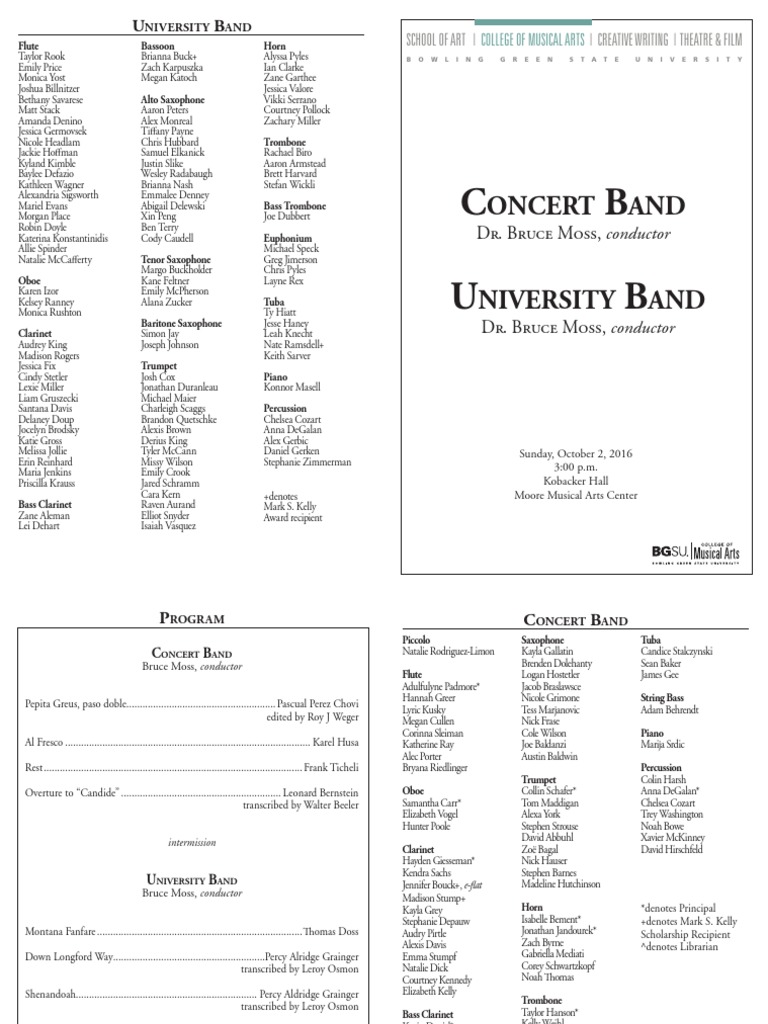 University Band Concert Program | PDF
