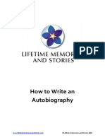 How To Write An Autobiography: ©lifetime Memories and Stories 2009
