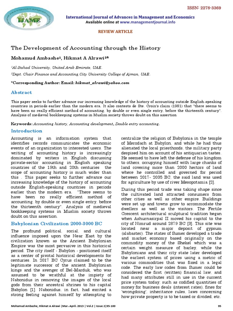 History of Accounting Development | PDF | Ancient Greece