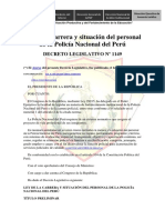 Decreto Legislativo 1149 Ley Carrera Situación Del Personal PNP Actualizado