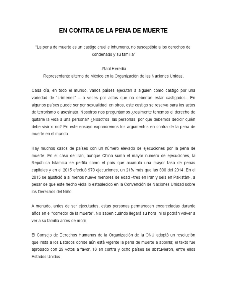 Introducción para Ensayo en Contra de