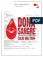 BANCO DE SANGRE: HISTORIA CLÍNICA DONANTE