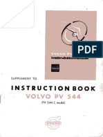 Suplement To Instruction Book Volvo PV 544 (PV 544 C Model) TP 66 L 9.61
