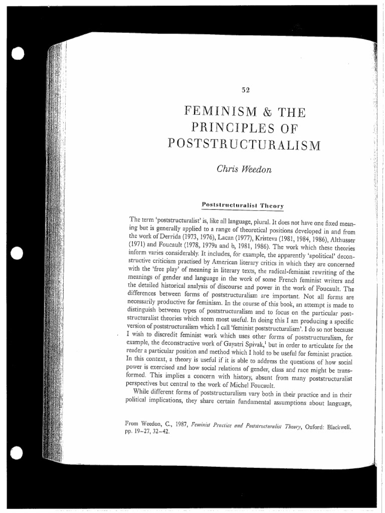 Weedon Feminism Poststructuralism PDF