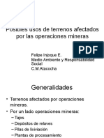 Posibles Usos de Terrenos Afectados Por Operaciones Mineras