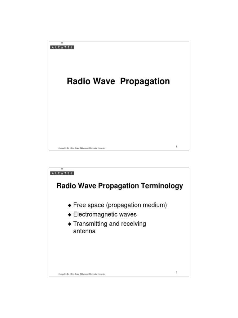 Propagation I 2002 PDF Radio Propagation Waves