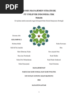 Manajemen Strategik Studi Kasus Pt Unilever